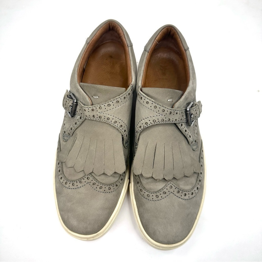 Frye gray Kiltie fringe sneaker Oxford preppy loafer brogue wingtip buckle 7.5 - Picture 4 of 13